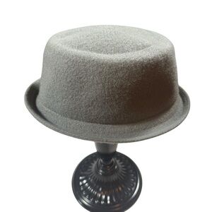 Kangol Gray Wool Fedora Hat Vintage Wool  Mowbray Pork Pie Hat.